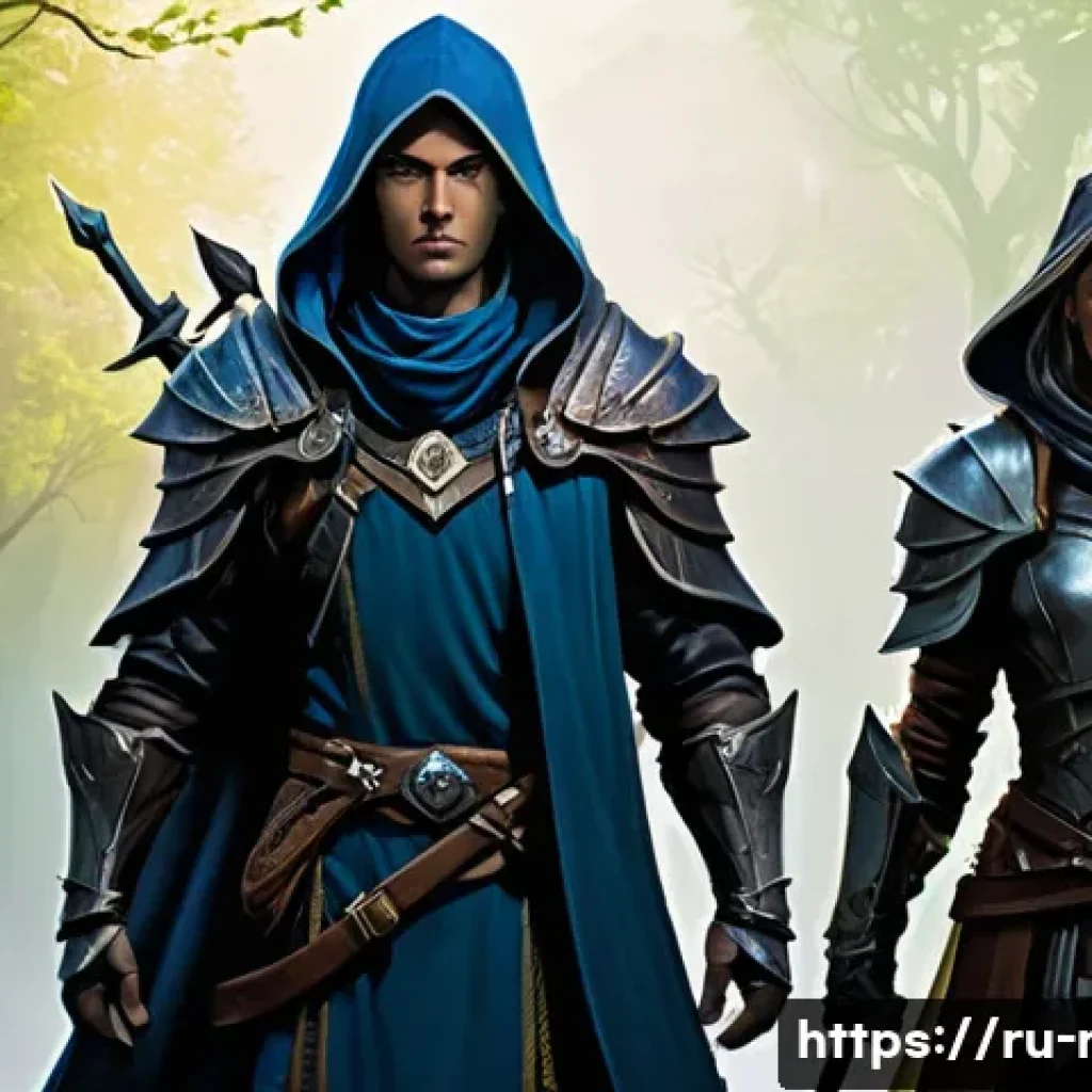 RPG 게임의 주요 직업 소개 - **Prompt: The Crossroads of Destiny: Character Creation Screen** "A vibrant, high-fantasy digita...