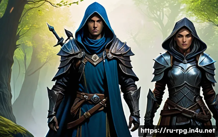 RPG 게임의 주요 직업 소개 - **Prompt: The Crossroads of Destiny: Character Creation Screen** "A vibrant, high-fantasy digita...