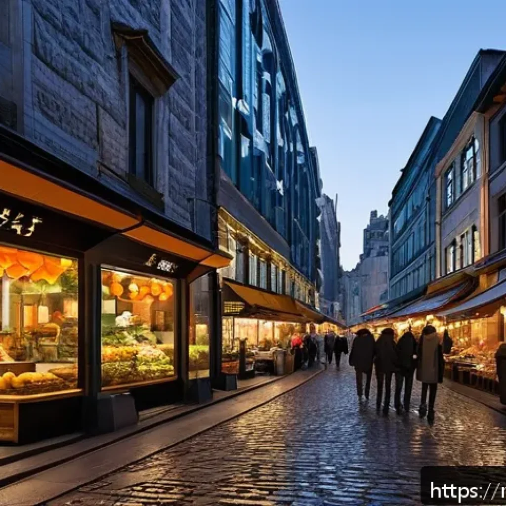 롤플레잉 게임 속 도시 설계 - A vibrant urban cityscape blending diverse architectural styles: ancient stone buildings with intric...